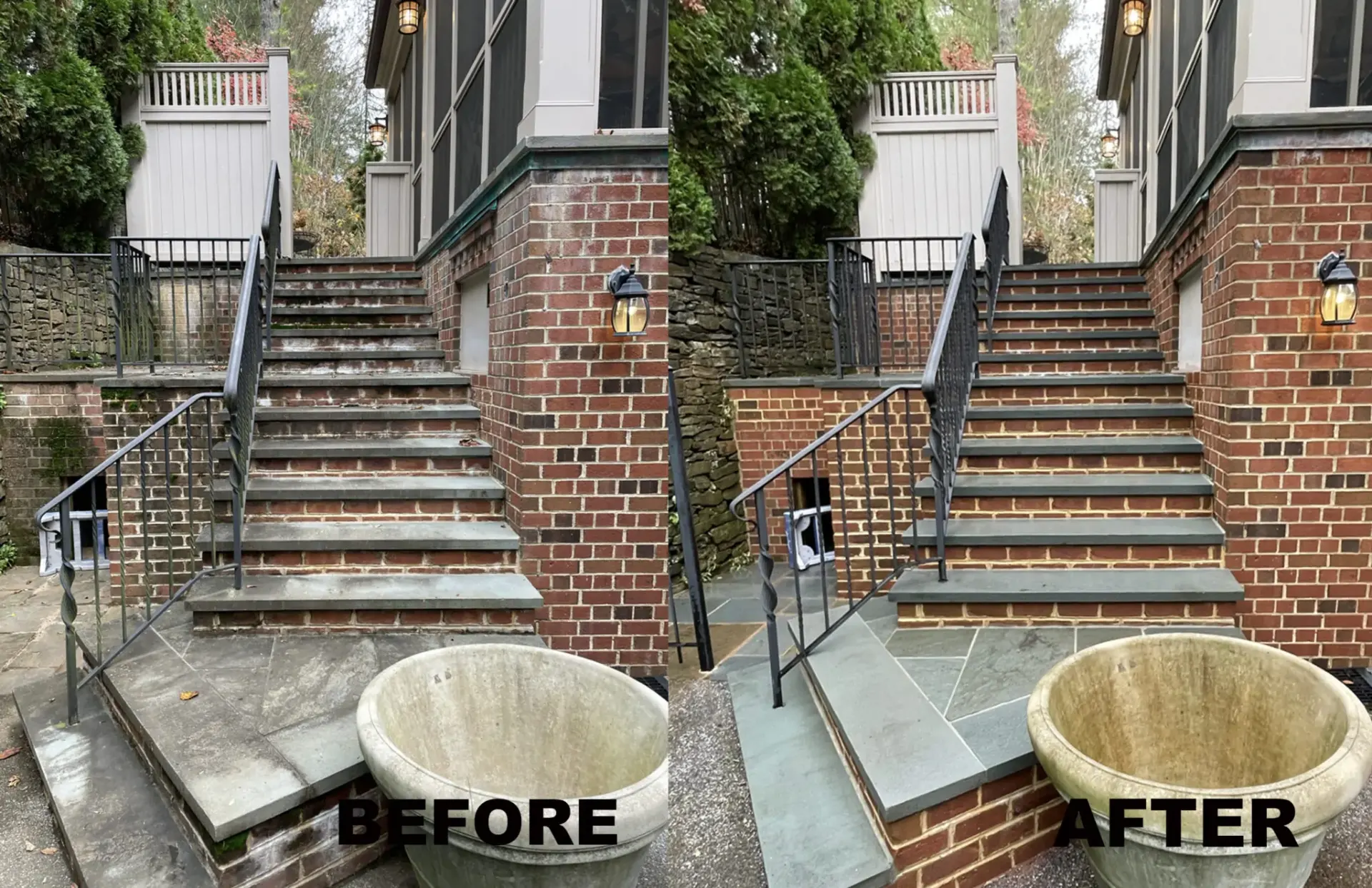 Before and after Brick & Stone Restoration