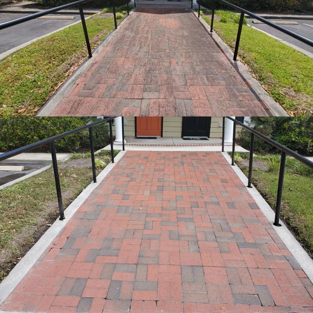 Before and after Paver Brightening