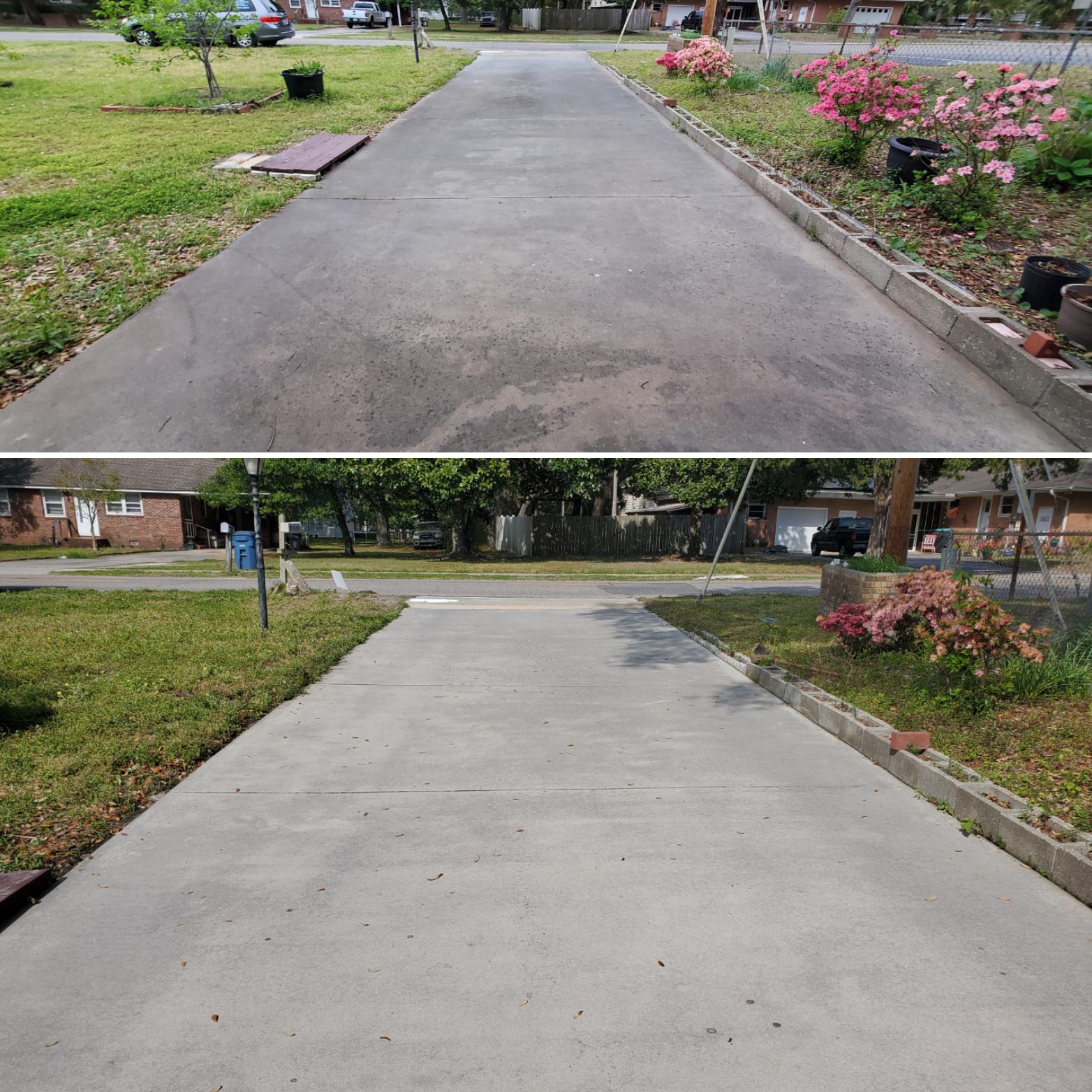 Before and after Driveway Restoration
